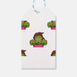 Étiquettes-cadeau emoji zombie femme