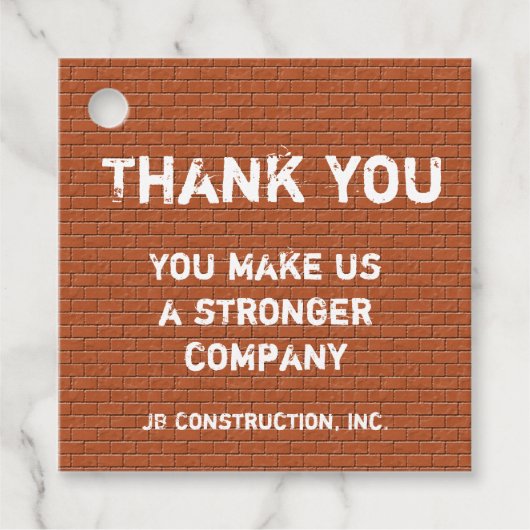 Étiquettes Cadeau Employé Merci Red Brick Wall (Devant)