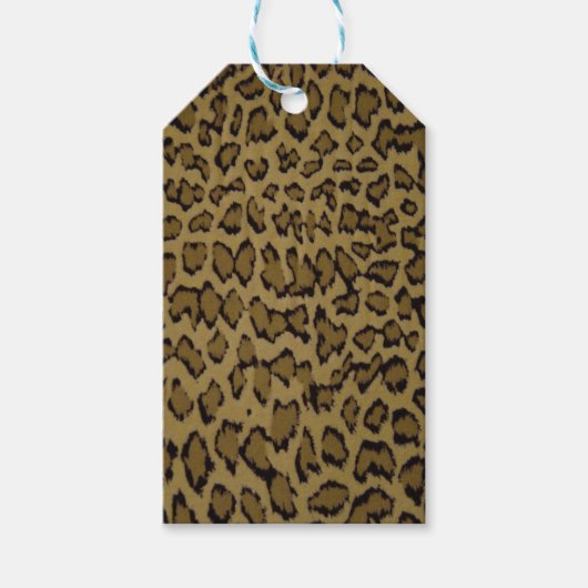 ÉTIQUETTES-CADEAU EMPREINTE DE LÉOPARD ANIMAL (Devant)