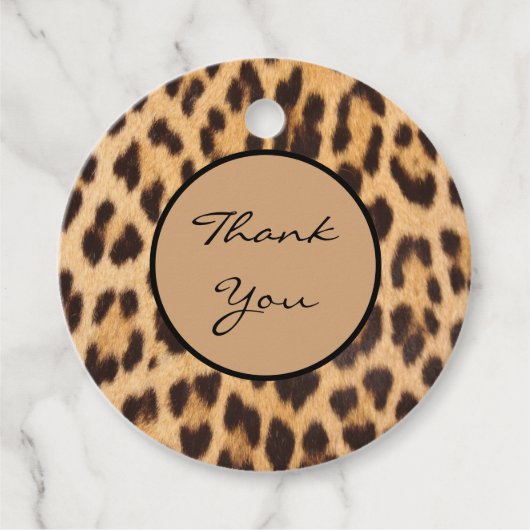 Étiquettes Cadeau empreinte de léopard animal sauvage chic (Devant)