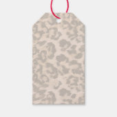 Étiquettes-cadeau Empreinte de léopard beige. (Devant)