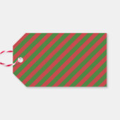 Étiquettes-cadeau Empreinte de léopard de Noël moderne Red Green Str (Dos Horizontal)