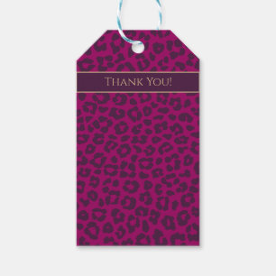 Étiquettes-cadeau Empreinte de léopard-Magenta