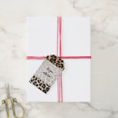 Étiquettes-cadeau Empreinte de léopard noir crème (Avec de la ficelle)