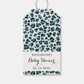 Étiquettes-cadeau Empreinte de léopard, Spots, Léopard Bleu, Baby sh (Devant)