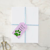 Étiquettes-cadeau Empreinte de patte à dégradé vert (Avec de laficelle)