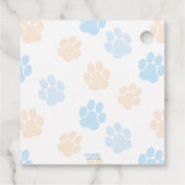 Étiquettes Cadeau Empreinte de patte de chien orange bleu Merci d'an (Dos)