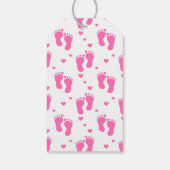 Étiquettes-cadeau Empreintes de bébé roses (Dos)