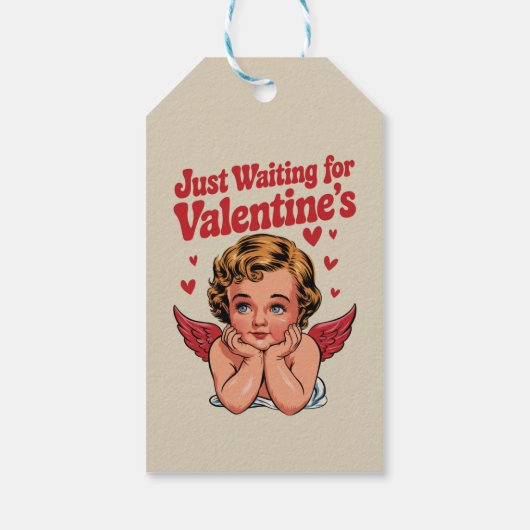 Étiquettes-cadeau En attendant simplement la Saint-Valentin Bébé Cup (Dos)