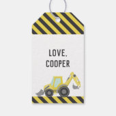 Étiquettes-cadeau En construction Camion de vidange Anniversaire Que (Dos)