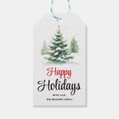 Étiquettes-cadeau En plein air sapin de Noël Joyeuses fêtes (Devant)