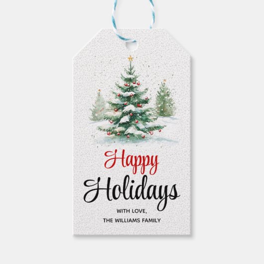 Étiquettes-cadeau En plein air sapin de Noël Joyeuses fêtes (Devant)