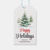 Étiquettes-cadeau En plein air sapin de Noël Joyeuses fêtes (Dos)