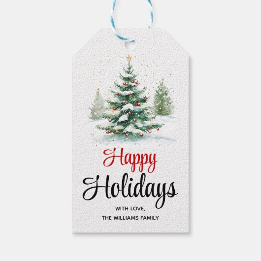 Étiquettes-cadeau En plein air sapin de Noël Joyeuses fêtes (Dos)