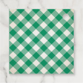 Étiquettes Cadeau En vichy Q bébé et Merci de tournesol vert (Dos)