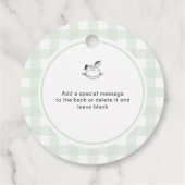 Étiquettes Cadeau En vichy Vert Cheval Rocheux Parsemé D'Amour (Dos)