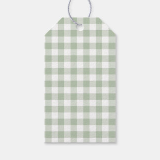 Étiquettes Cadeau En vichy Vert Sage