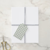 Étiquettes Cadeau En vichy Vert Sage (Avec de la ficelle)