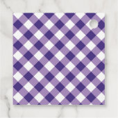 Étiquettes Cadeau En vichy violet et Merci de tournesol (Dos)