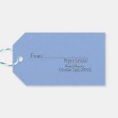 Étiquettes-cadeau Enceinte de douche de mariage chinoiserie bleue (Dos Horizontal)