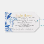 Étiquettes-cadeau Enceinte de douche de mariage chinoiserie bleue (Devant (Horizontal))