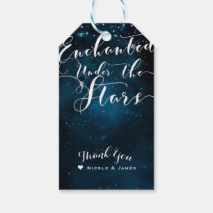 Étiquettes-cadeau ENCHANTÉ SOUS LES ÉTOILES Mariage bleu étoilé