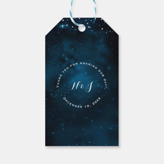 Étiquettes-cadeau Enchanté sous les étoiles Starry Sky MERCI (Dos)