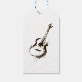 Étiquettes-cadeau Encre expressive Guitare Minimaliste Pinceau Musiq