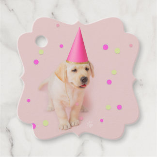 Étiquettes Cadeau Enfant rose chiot du Little Paws Yellow Lab