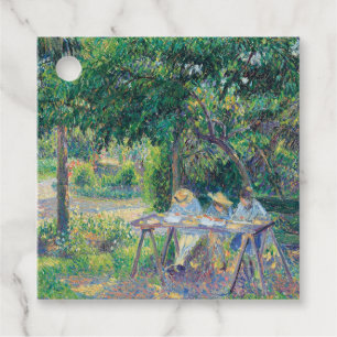 Étiquettes Cadeau Enfants attablés dans le jardin Camille Pissarro