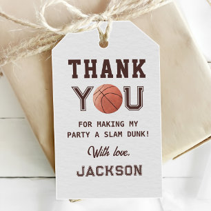 Étiquettes-cadeau Enfants Basketball Aquarelle fête d'anniversaire