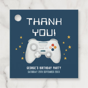 Étiquettes Cadeau Enfants Cool Blue Jeu Merci Garçons Anniversaire