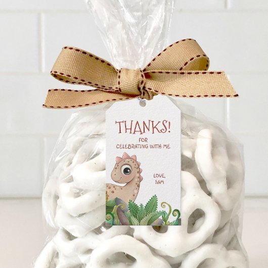 Étiquettes-cadeau Enfants Dinosaur Merci