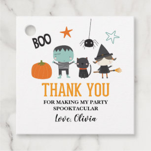 Étiquettes Cadeau Enfants mignons Halloween Anniversaire Merci