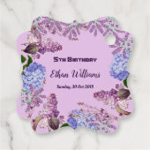 Étiquettes Cadeau Enfants Soft Blue Pastel Lilac Hydrangea Anniversa (Dos)