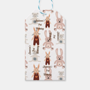 Étiquettes-cadeau Enfants Teddy Bear Chat Panda Toy Motif Anniversai