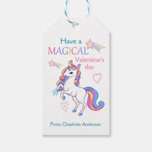 Étiquettes-cadeau Enfants Valentines Jour Magique Unicorne