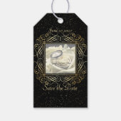 Étiquettes-cadeau Enregistrer la date Elegant Gold Foil Dots Look Sc (Devant)