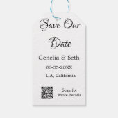 Étiquettes-cadeau Enregistrez la date simple code QR minimal de déta (Dos)