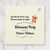 Étiquettes Cadeau Enseignants École classique Bell Parti de retraite (Dos)