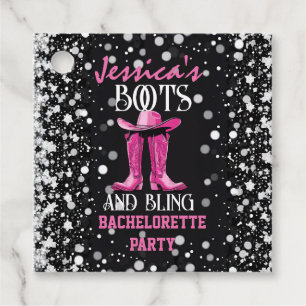 Étiquettes Cadeau Enterrement de vie de jeune fille Boots Roses et B