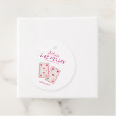 Étiquettes Cadeau enterrement de vie de jeune fille Las Vegas rose (En situation)