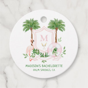 Étiquettes Cadeau Enterrement de vie de jeune fille Palms Flamingo M