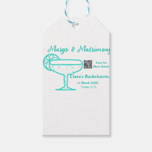 Étiquettes-cadeau enterrement de vie de jeune fille Turquoise Margs 