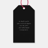 Étiquettes-cadeau ENTREPRISE ANNIVERSAIRE affaires noir blanc or (Dos)