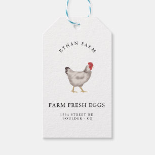 Étiquettes-cadeau Entreprise de Ferme Avicole Familiale Vintage