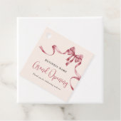 Étiquettes Cadeau Entreprise Grand Ouverture Moderne Rouge Ribbon (En situation)