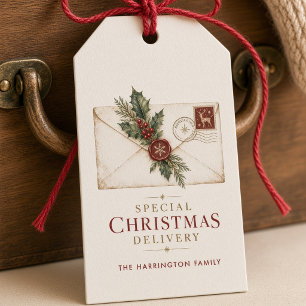 Étiquettes-cadeau Enveloppe Spéciale Livraison de Noël Vintage