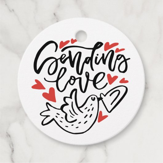 Étiquettes Cadeau Envoi d'amour Calligraphie moderne Saint-Valentin (Devant)