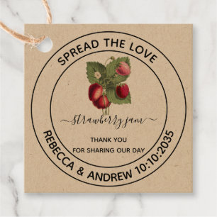 Étiquettes Cadeau Épandez l'amour Sachet en papier kraft StrawberryJ